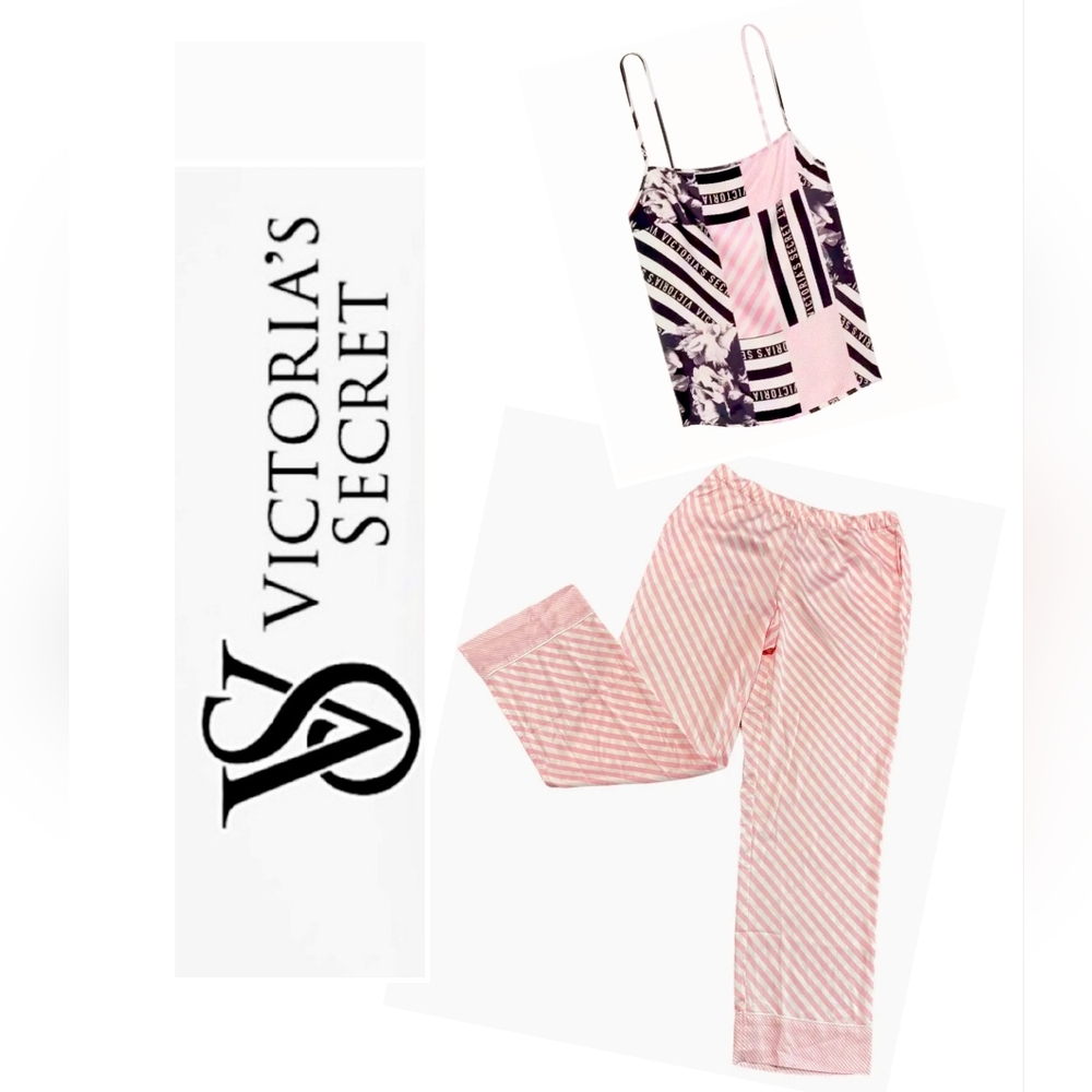 NWT. Victoria's Secret Satin Set Pajama Bottoms Pant and Cami tank top